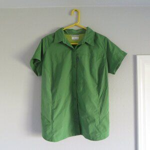 NWOT Columbia omni shade women botton up shirt size XL green
